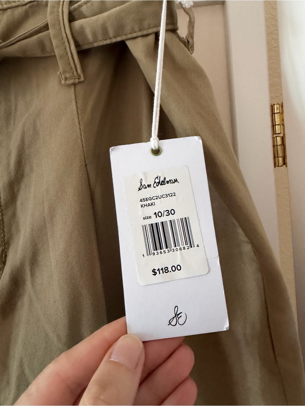 NWT Sam Edelman Khaki Olive The Utility Trouser Pant 10/30 - Picture 3 of 7